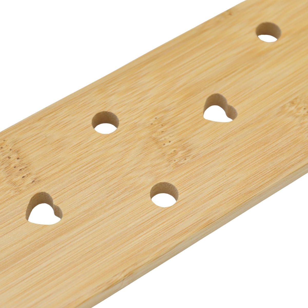 Hartvormige gaten in bamboe paddle