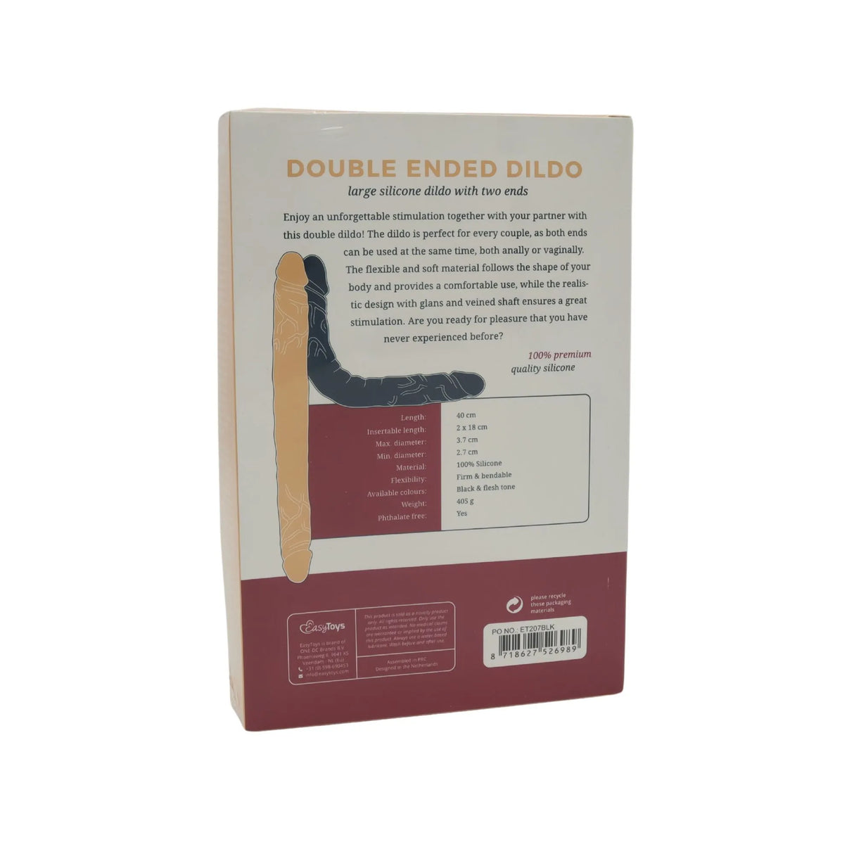 Lange siliconen dubbele dildo