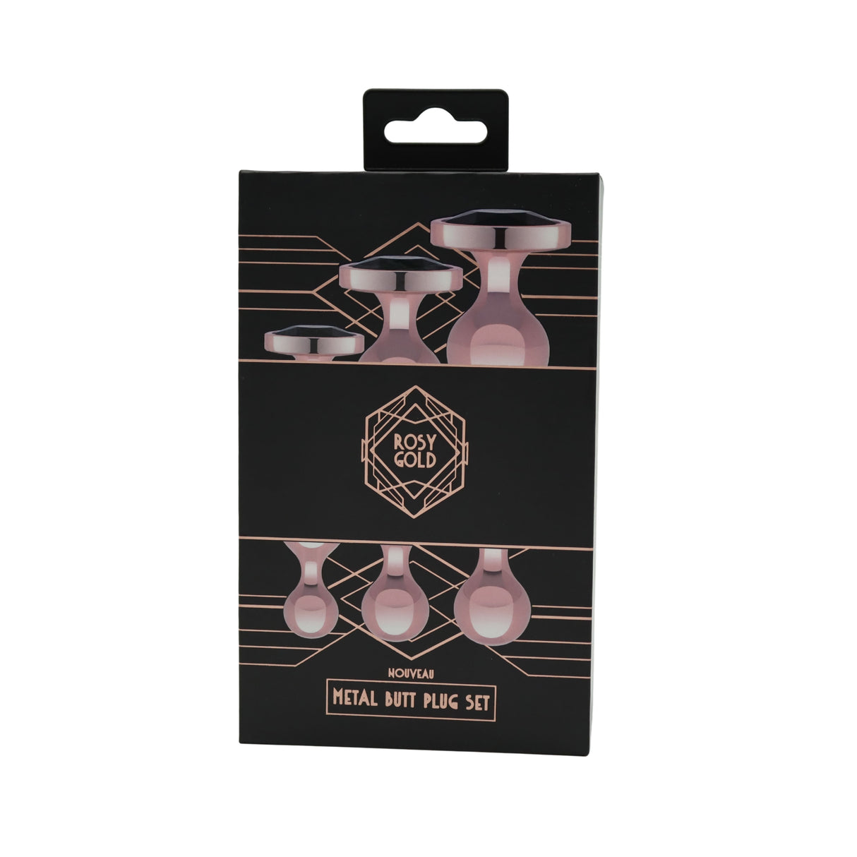 Rosy Gold metalen buttplug set roségoud