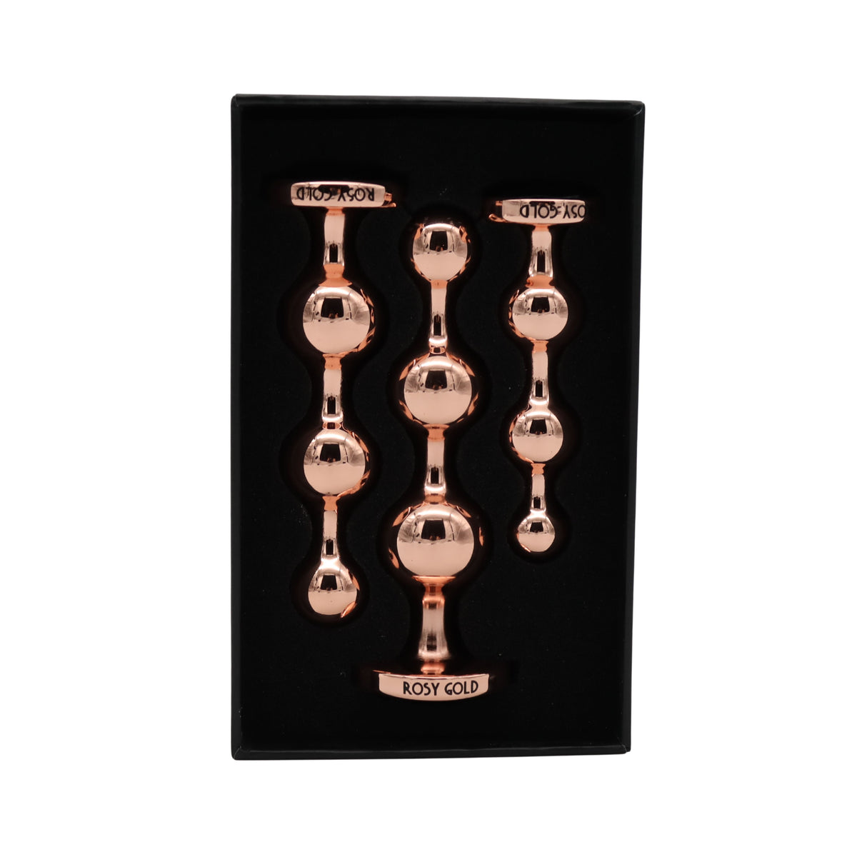 Rosy Gold metalen buttplug set roségoud