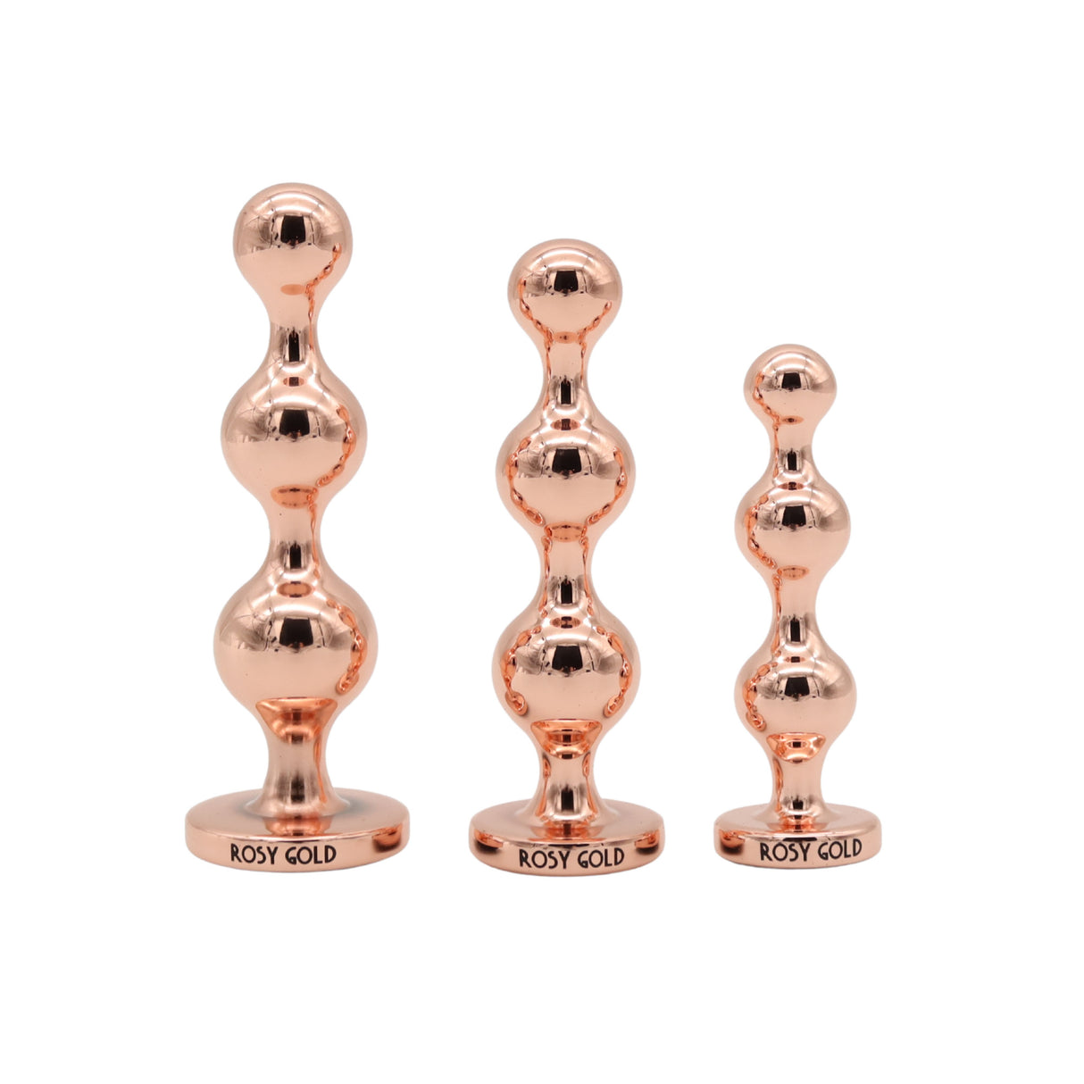 Rosy Gold metalen buttplug set roségoud