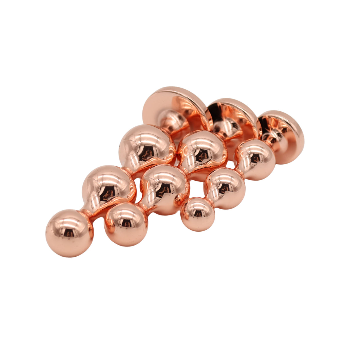Rosy Gold metalen buttplug set roségoud