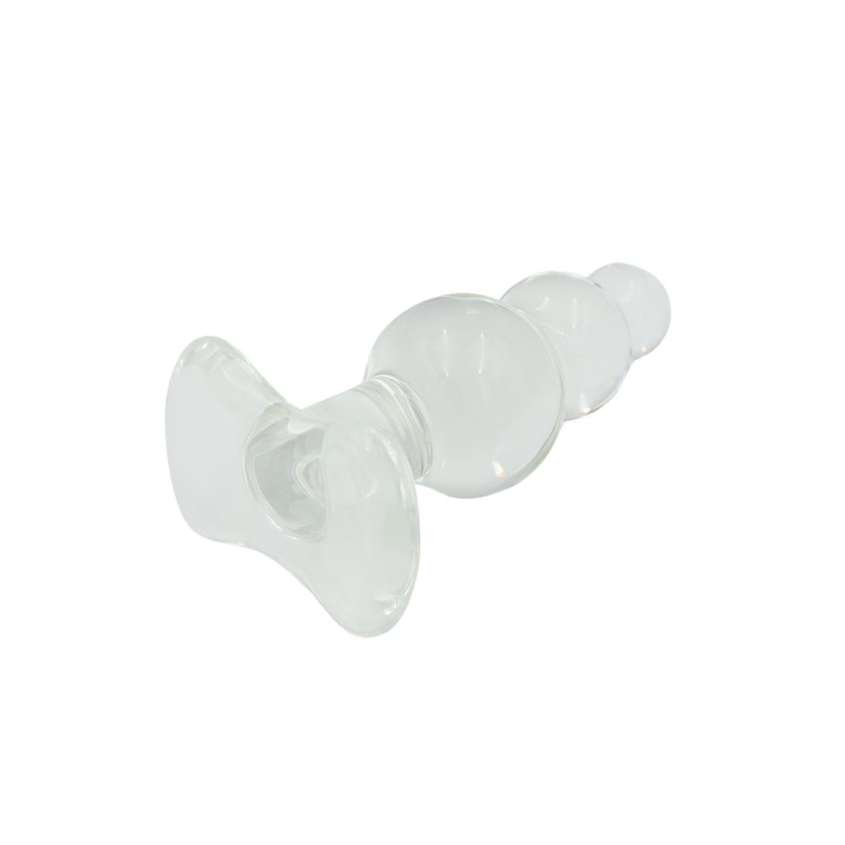 Glazen geribbelde buttplug