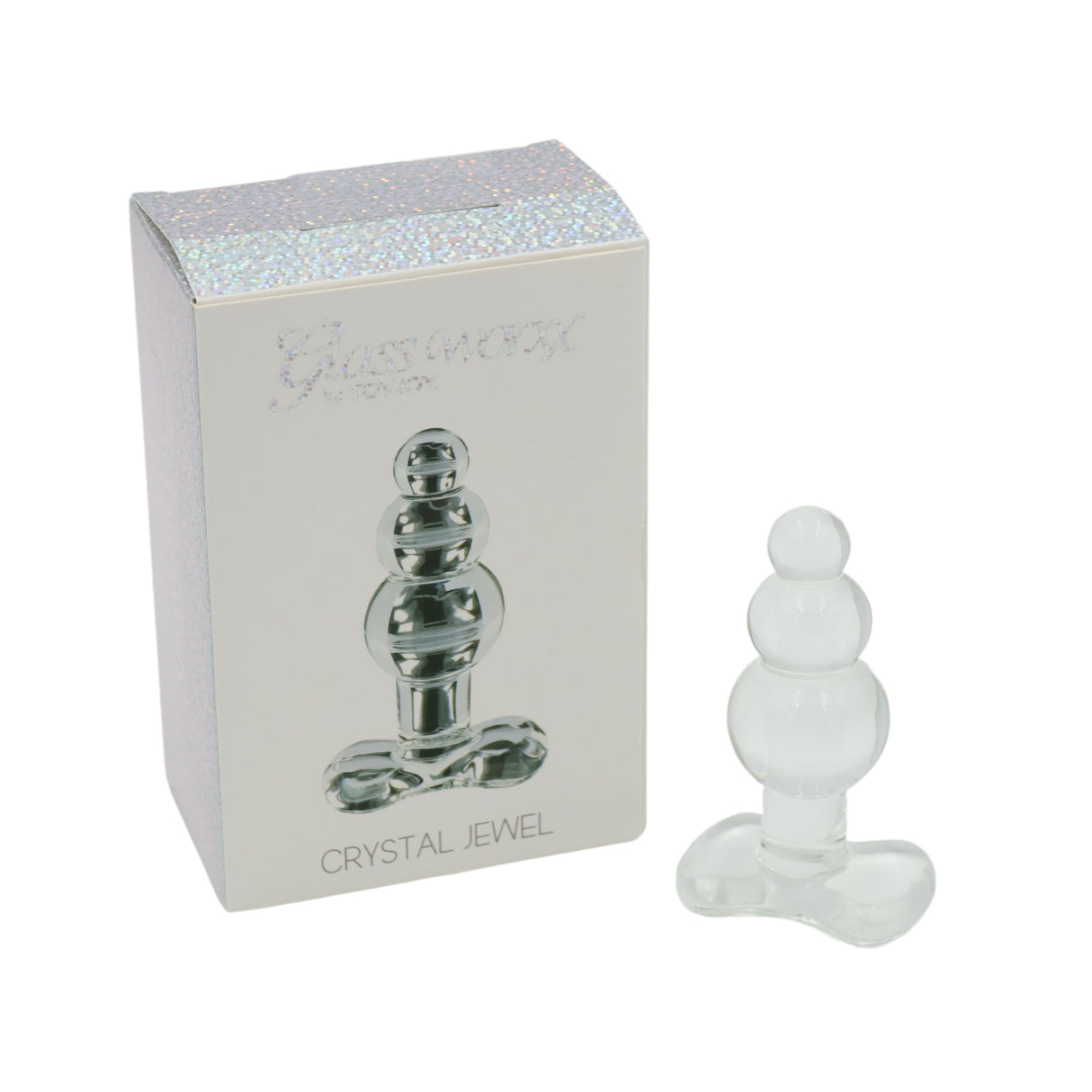 Glazen geribbelde buttplug