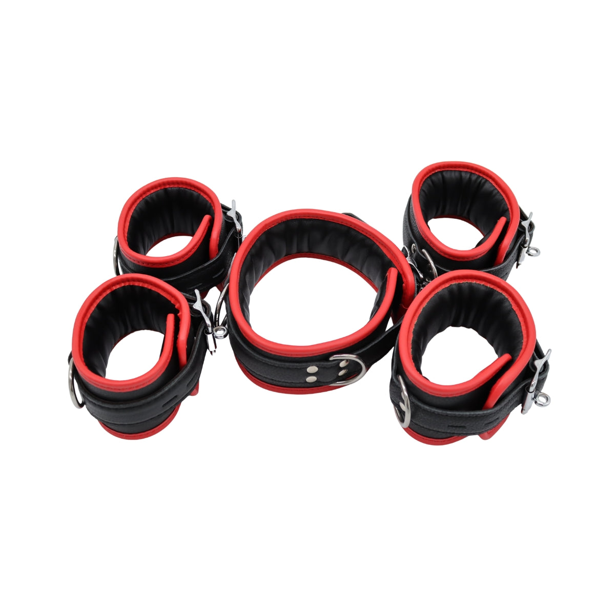 Echt leren boeienset met padding