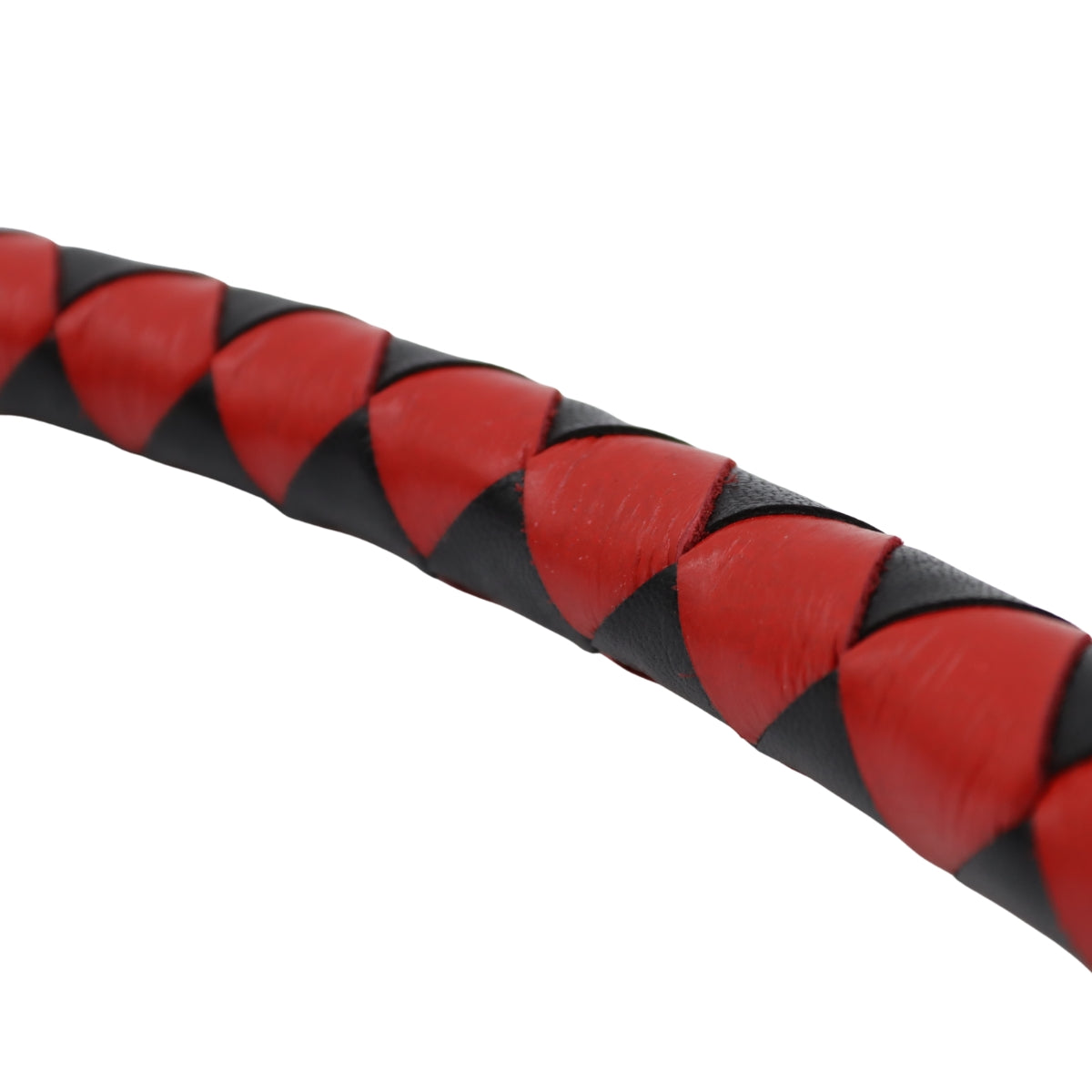 Echt leren single tail 90 cm zwart/rood