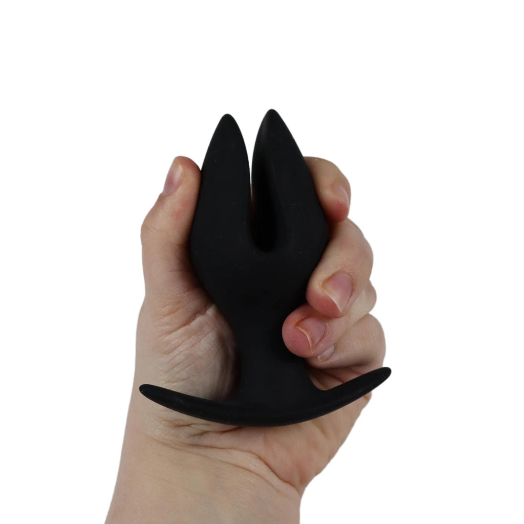 Flip-open silicone butt plug