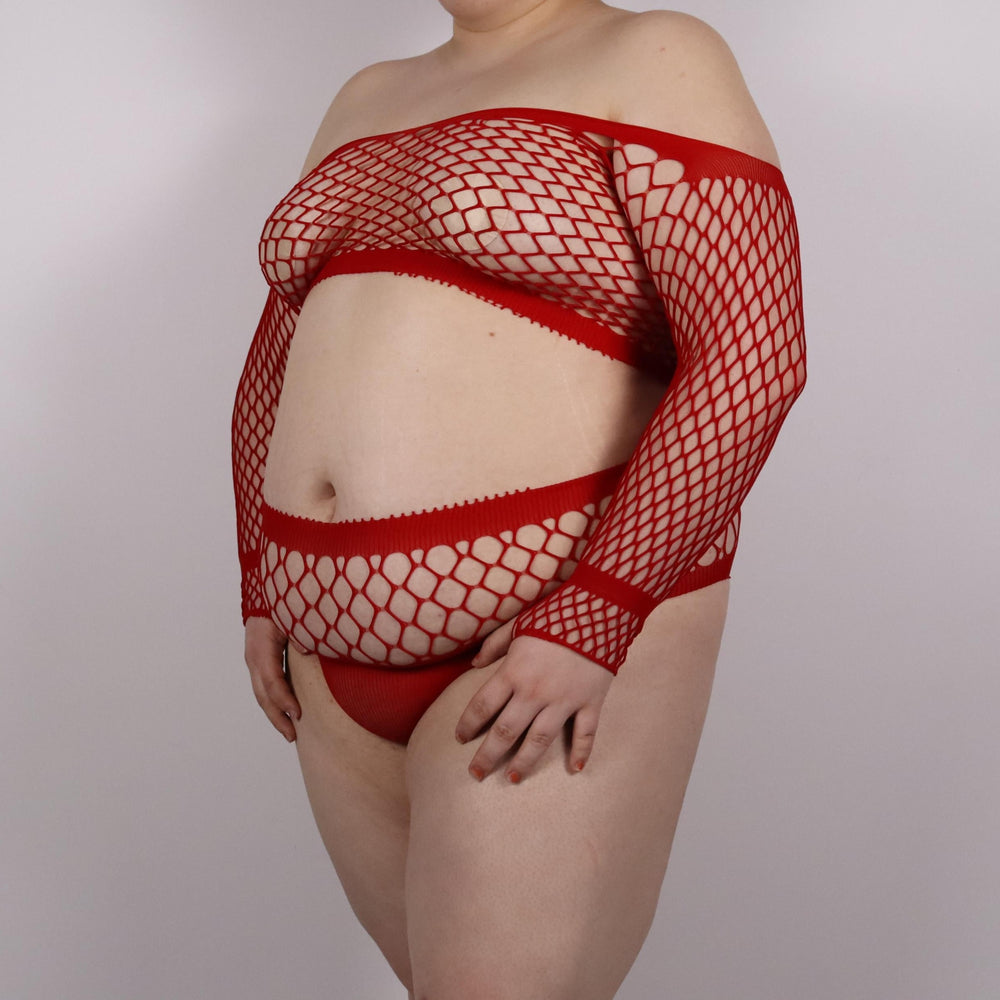 Rood onesize visnet setje