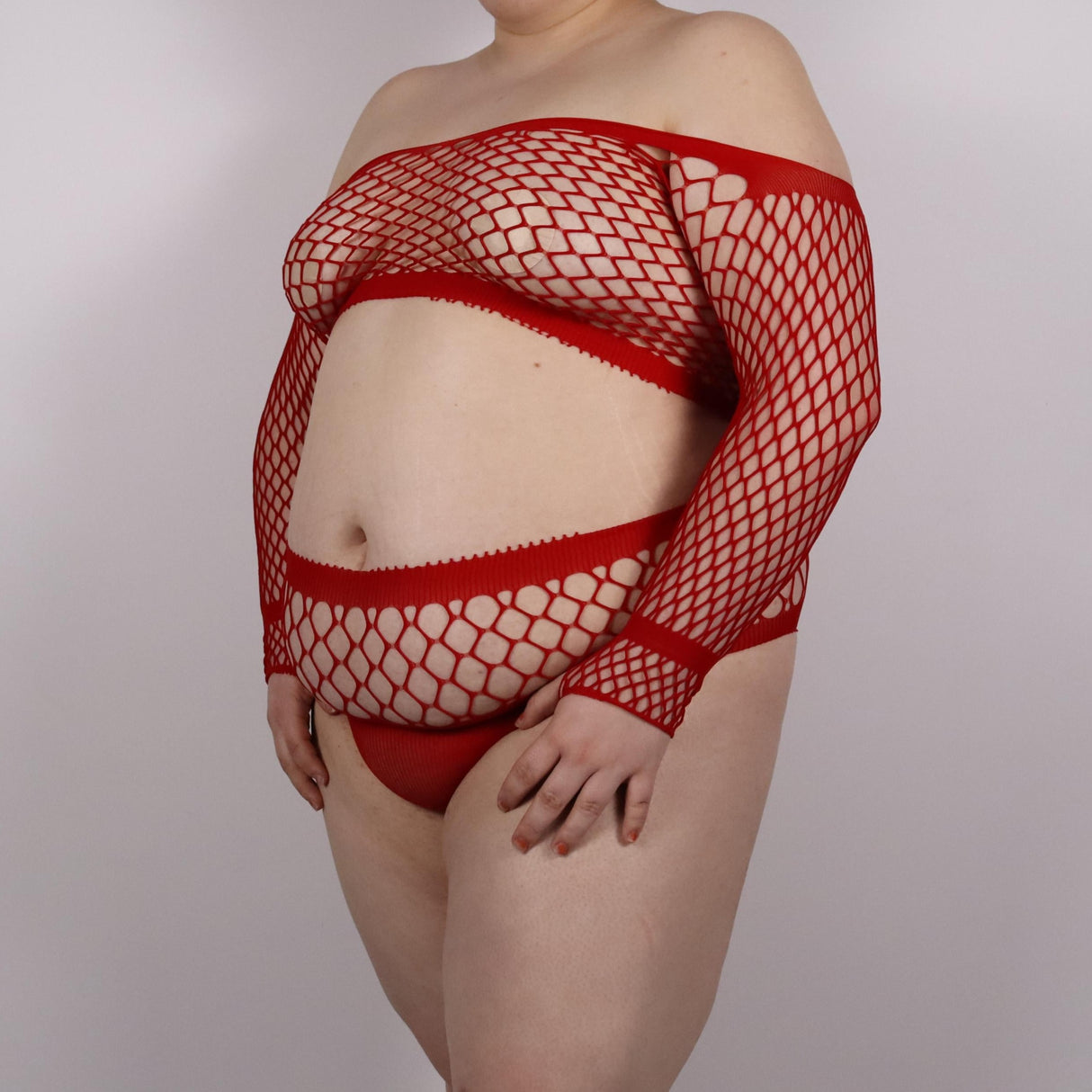 Rood onesize visnet setje