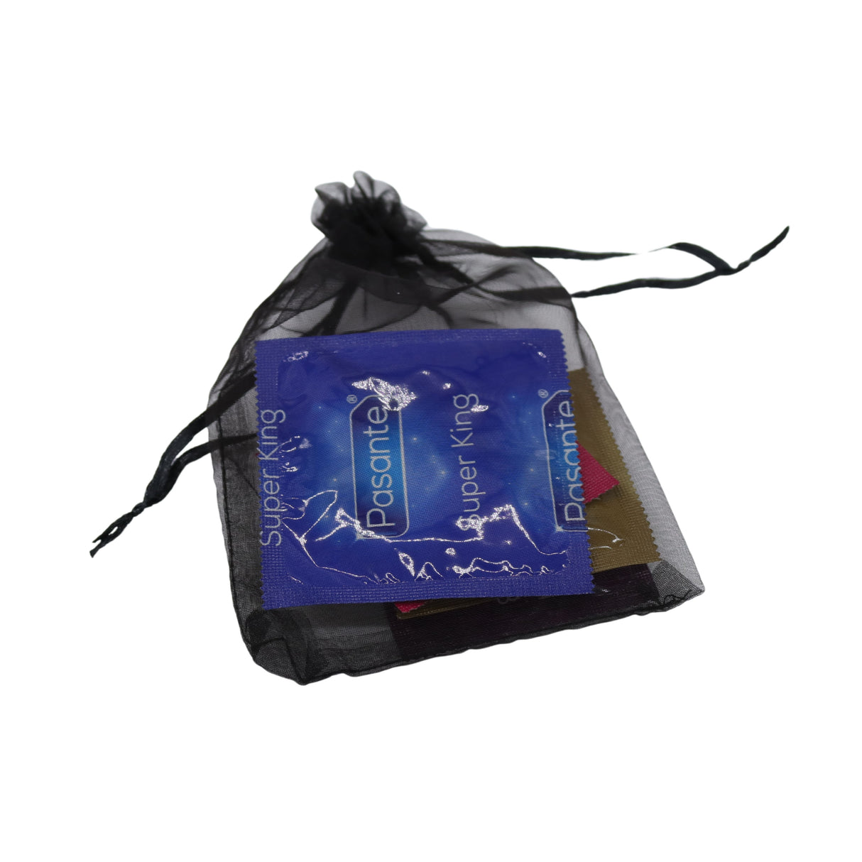 Zakje met verschillende maten condooms van Pasante