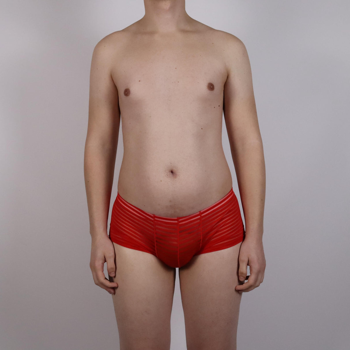 Gestreepte transparante boxer rood