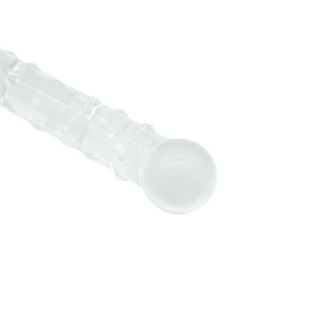 Glazen dildo met bol aan het uiteinde