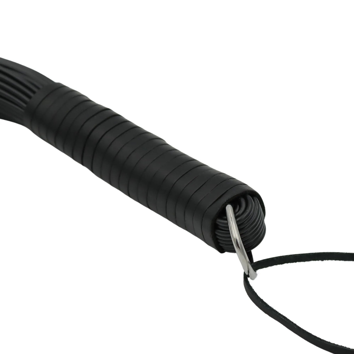 PVC flogger met echt leren handvat