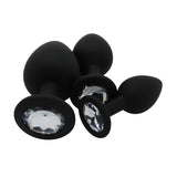 Siliconen buttplug set met diamantjes