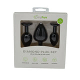 Siliconen buttplug set met diamantjes