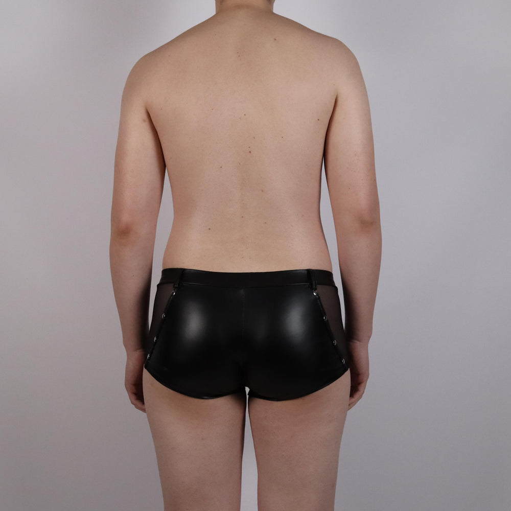 PU leren boxer met studs en een rits