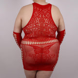 Rood onesize jurkje met sleeves