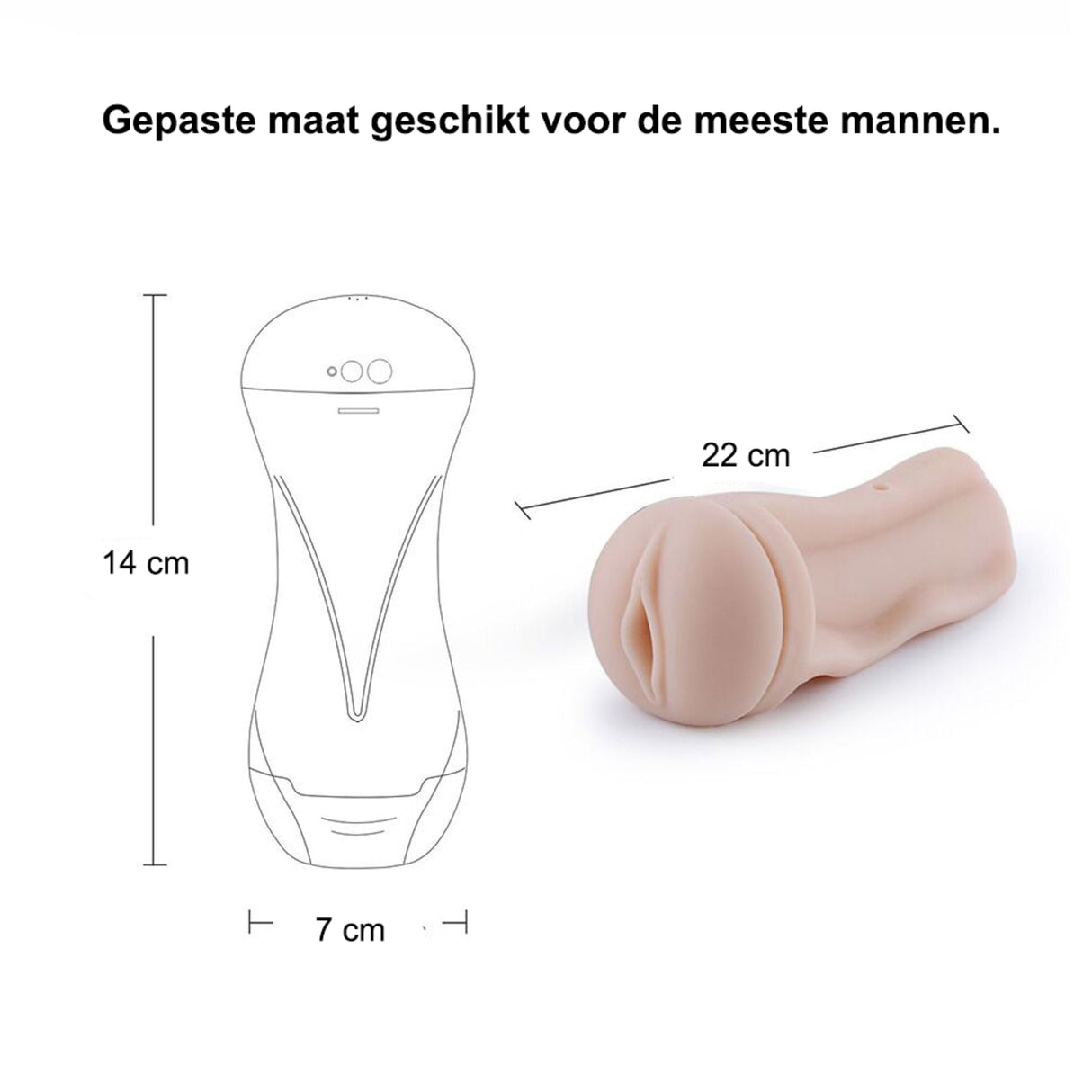 Hismith Pocket pussy KlicLok vibrerend wit